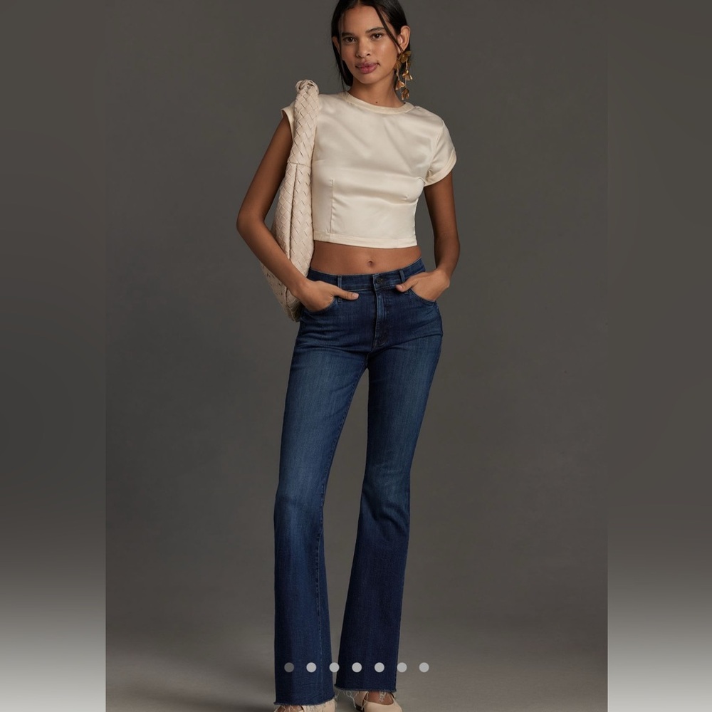 NWT MOTHER The Weekender Mid-Rise Flare Jeans Size 23 Retail $248